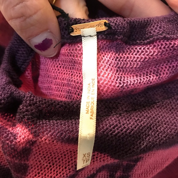 Cute! Free People sheer black/pink tunic tank XS - Picture 9 of 11